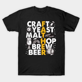 CRAFT YEAST MALT HOP BREW BEER T-Shirt